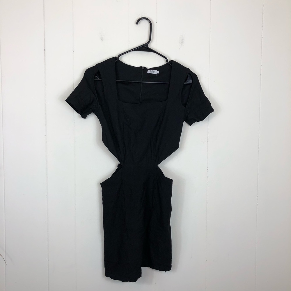 Tobi Black Bodycon‎ Cut Mini Night Out Dress Sz S